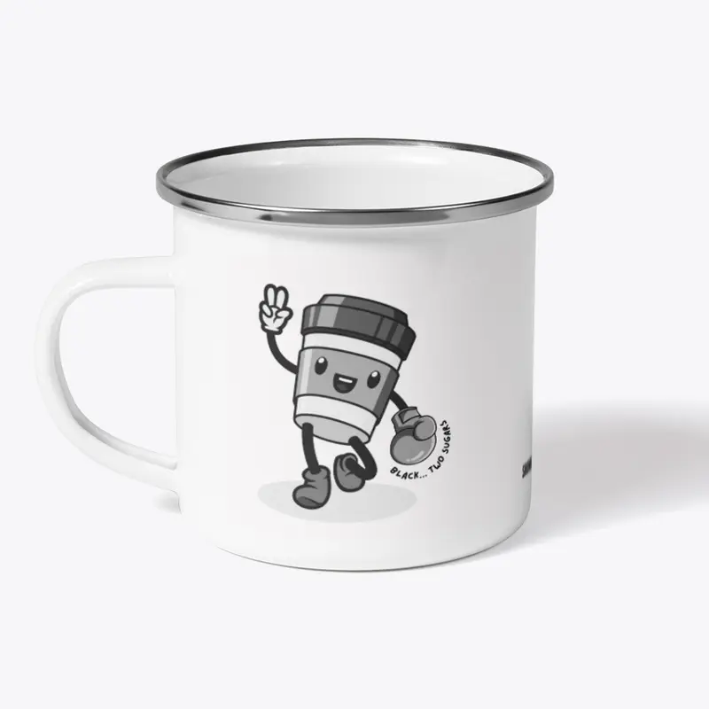 Black Two Sugars Camping Mug